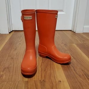 Orange kids Hunter rain boots
